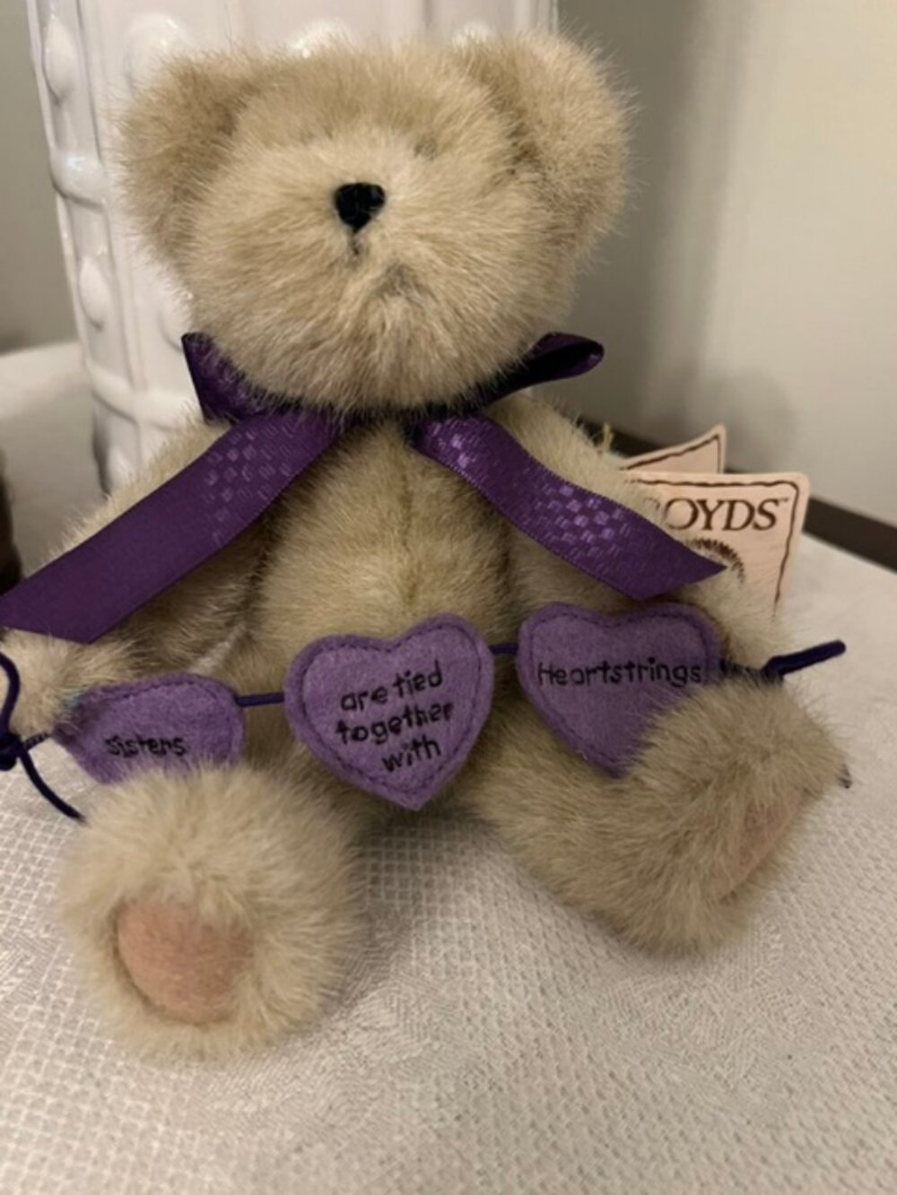 VTG Boyds Bears Betty B. Sisbear w/ Purple Heart Banner -903109 - 8"
